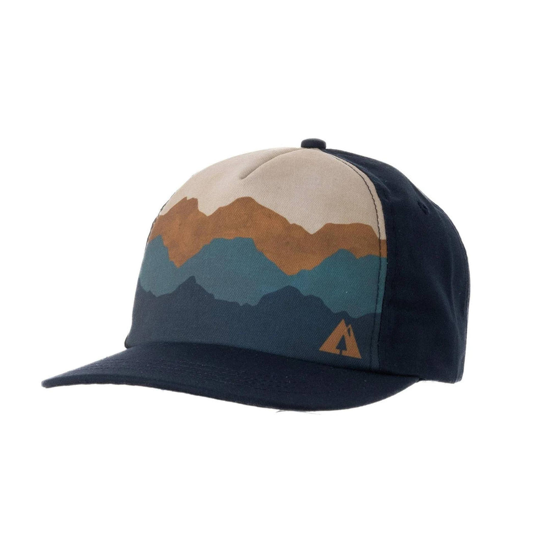 Casquette ambler paysages de montagnes bleu marine et tan