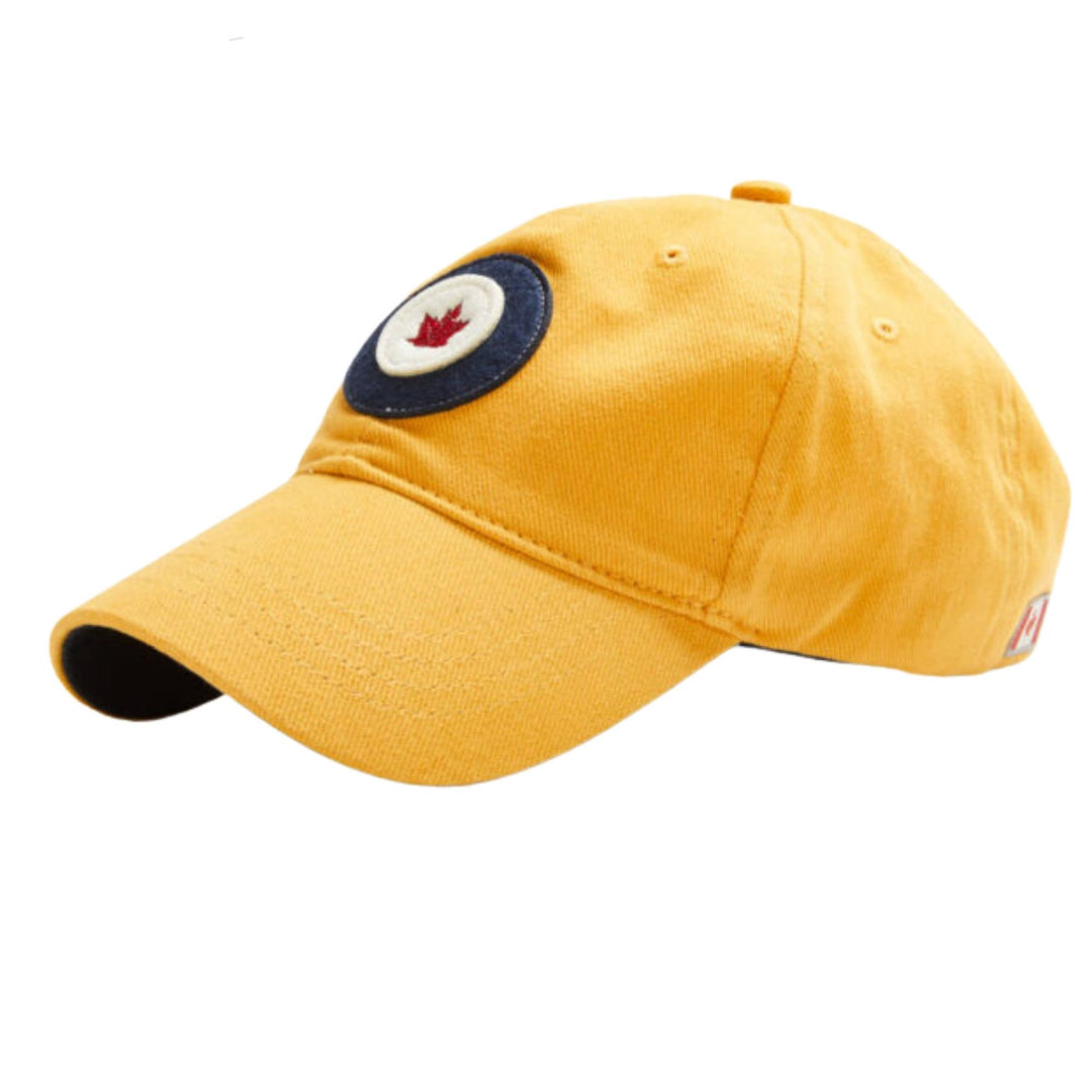 Casquette RCAF jaune avec logo par Red Canoe vue de côté