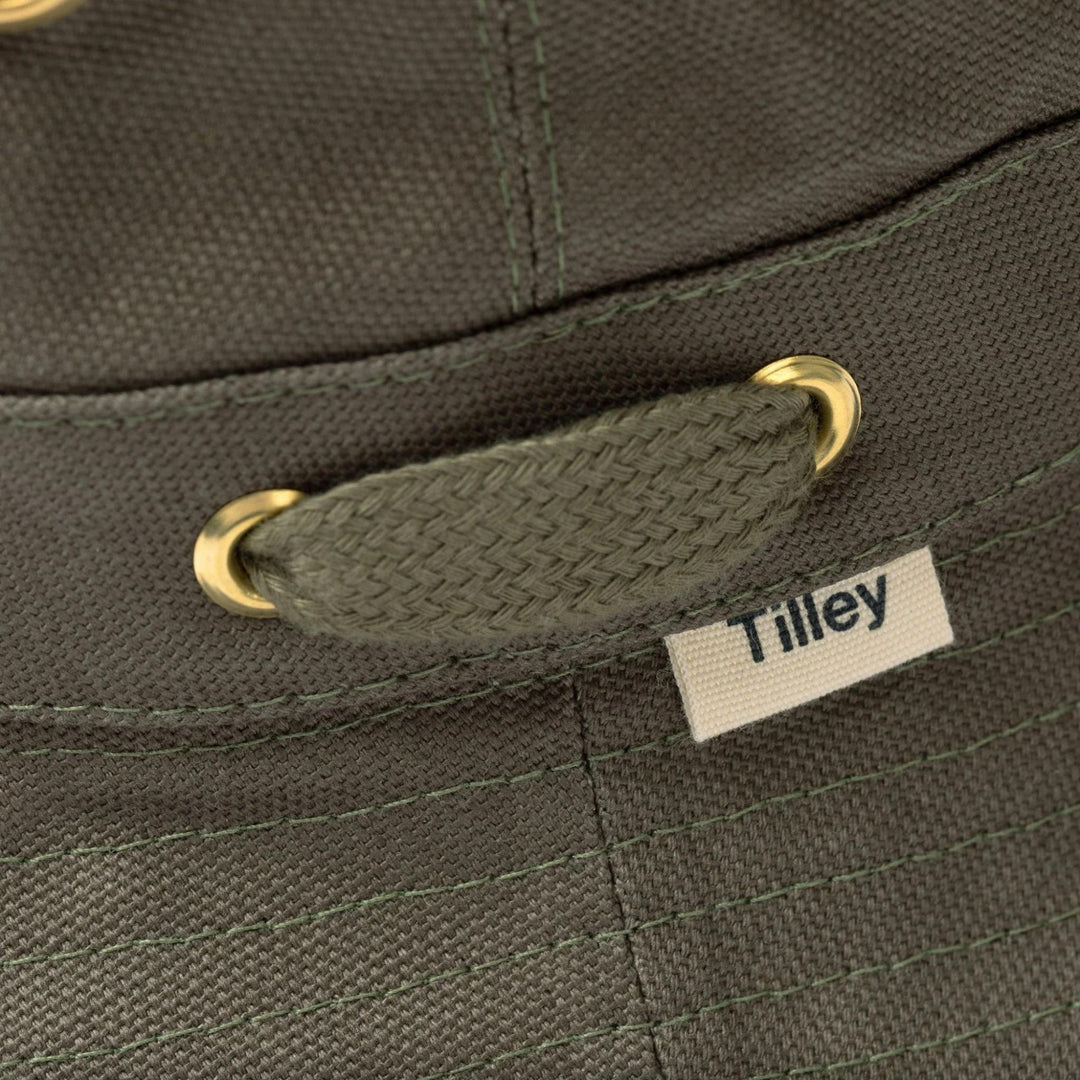 Détails de l'étiquette du Chapeau emblématique T1 Olive de tilley