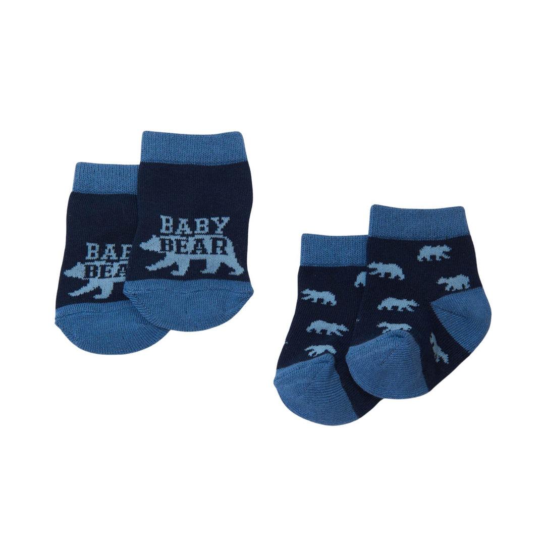 2 Paires de chaussettes bleues avec un ours pour bébé par La petite maison bleue