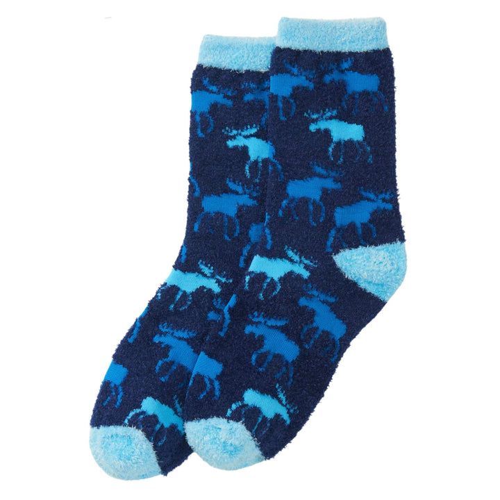 Chaussettes bleues avec orignaux par La petite maison bleue