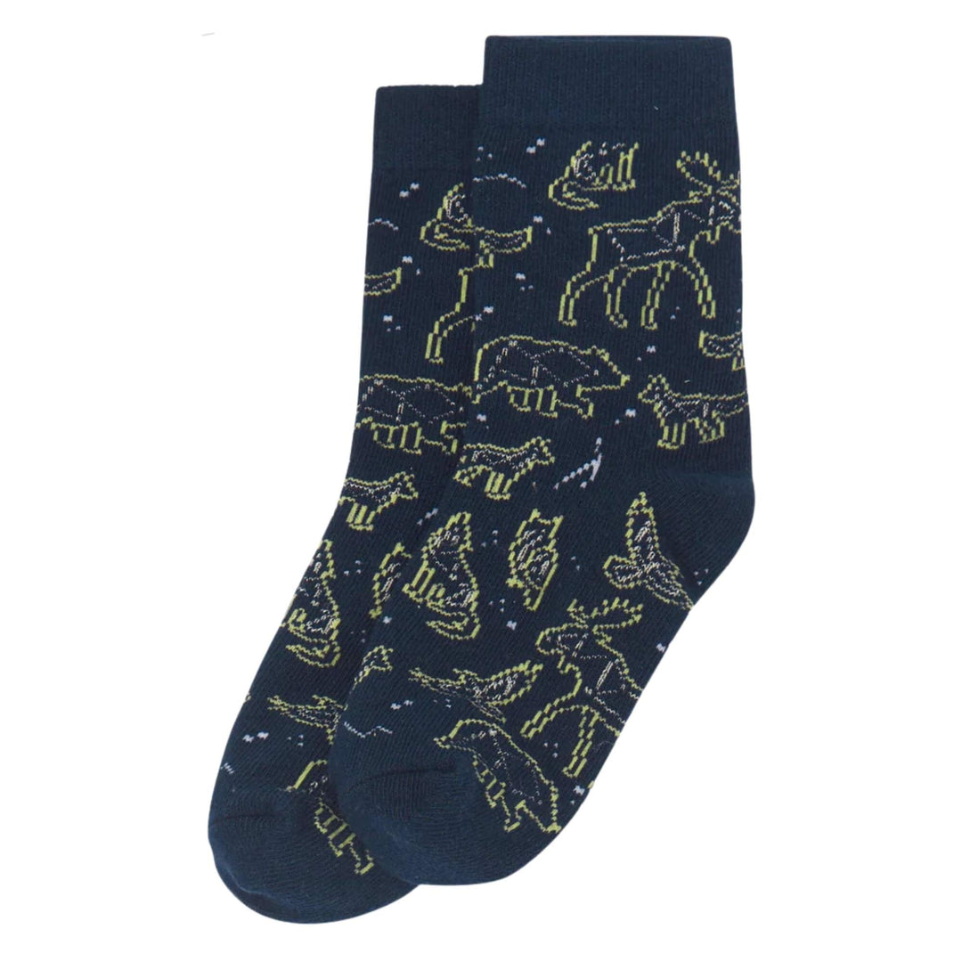 Chaussettes pour enfant bleues avec des constellations d'animaux par La petite maison bleue