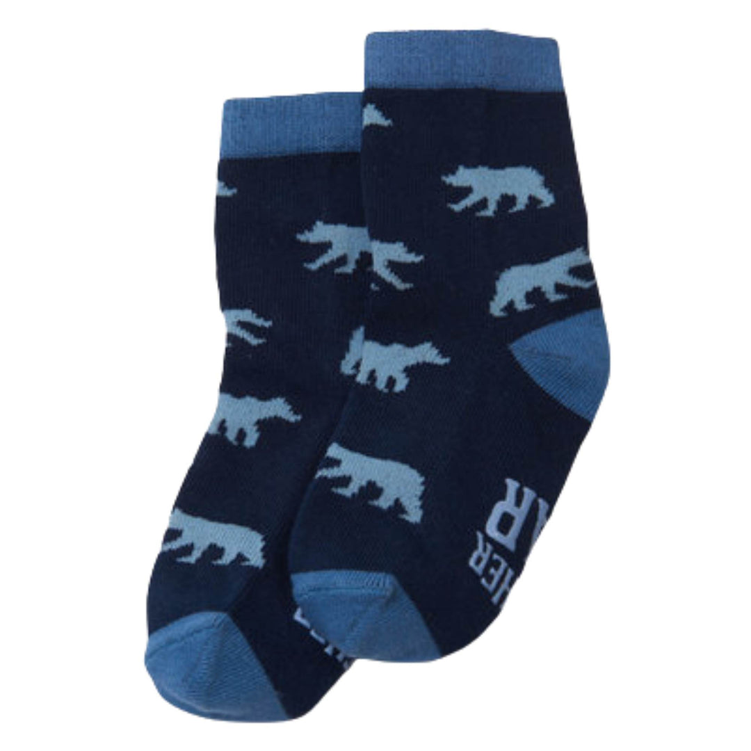 Paire de chaussettes pour enfant bleues avec motif d'ours par Petite maison bleue par Hatley