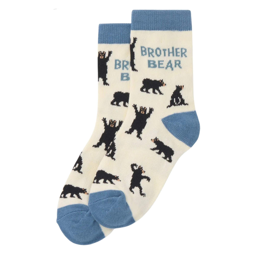 Chaussettes pour enfant avec motif d'ours noir Frère ourson par la petite maison bleue