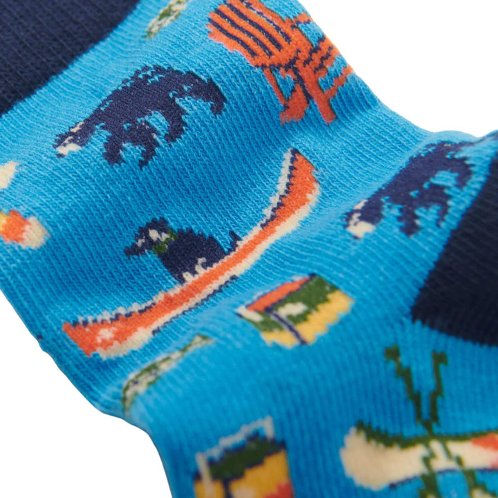 Détails des Chaussettes pour enfant Sur le lac version bleu par La petite maison bleue
