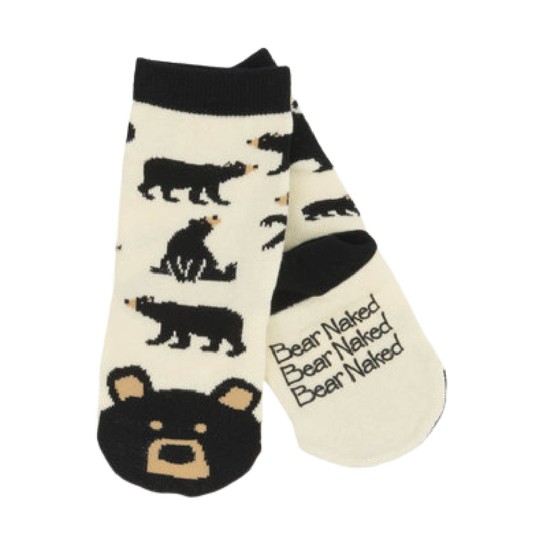 Chaussettes pour enfant blanches et noires avec motifs d'ours noirs