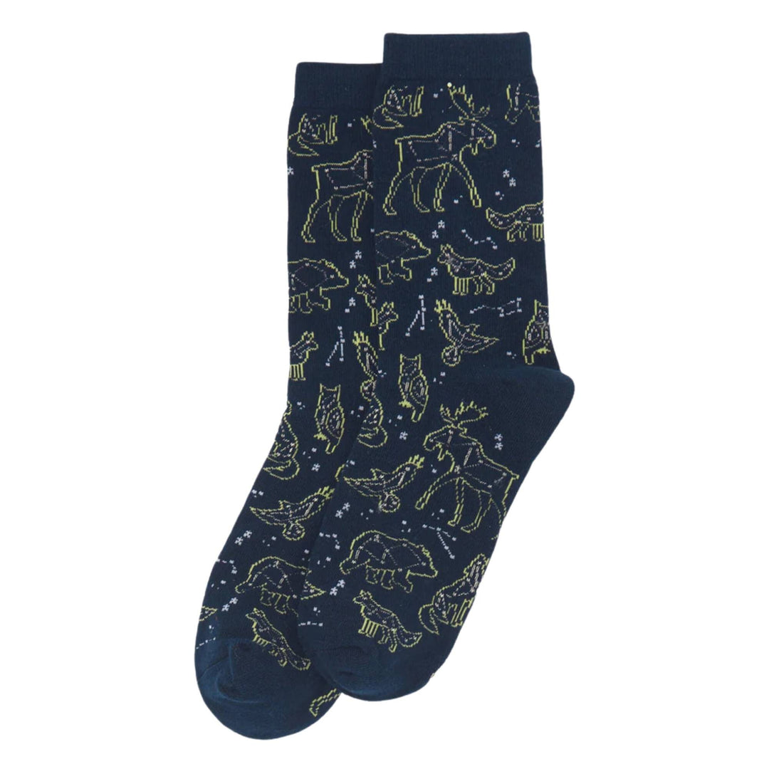 Chaussettes bleues avec motif de constellations par La petite maison bleue