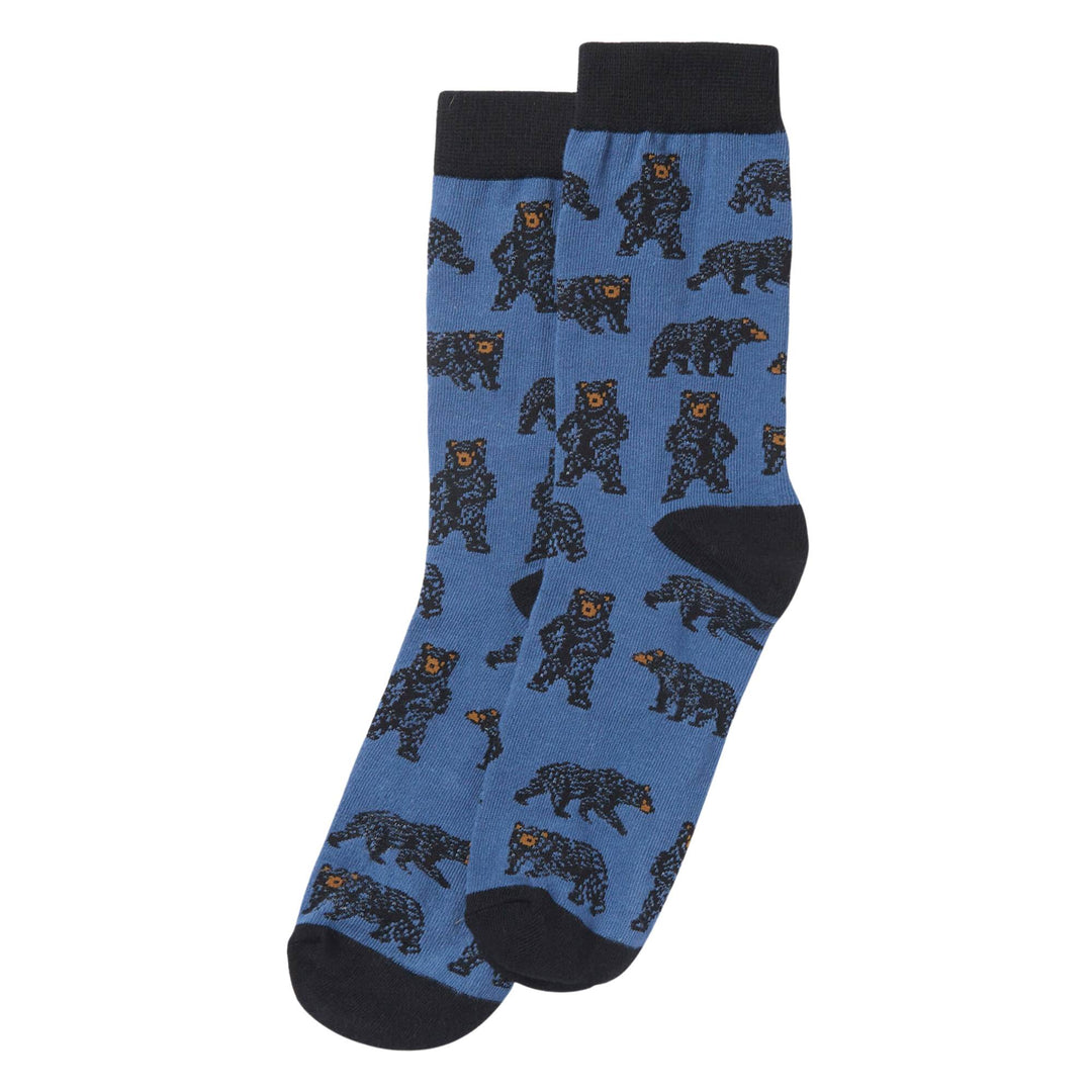 Chaussettes pour homme bleues avec des ours noirs par La petite maison bleue par Hatley