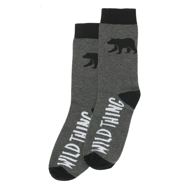 Chaussettes grises Wild thing pour homme par La petite maison bleue superposées