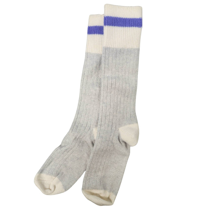 Chaussettes en laine merino grises et mauves par Joysleigh