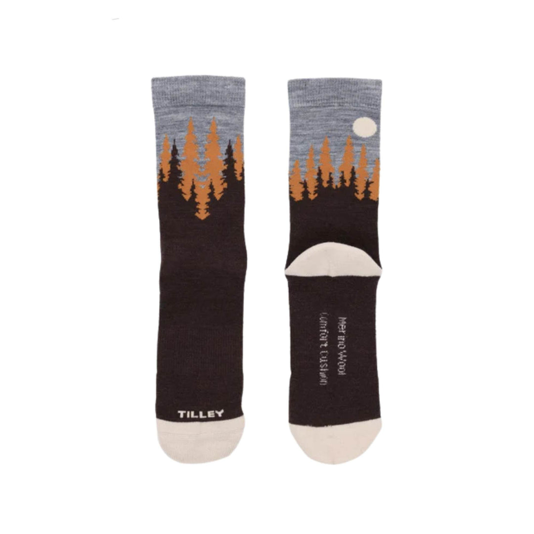 Chaussettes à motif de paysage brun côte à côte par Tilley