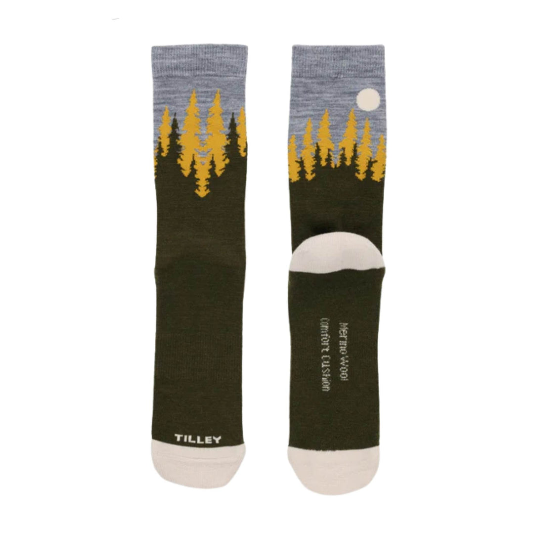 Chaussettes à motif de paysage vert par Tilley côte à côte