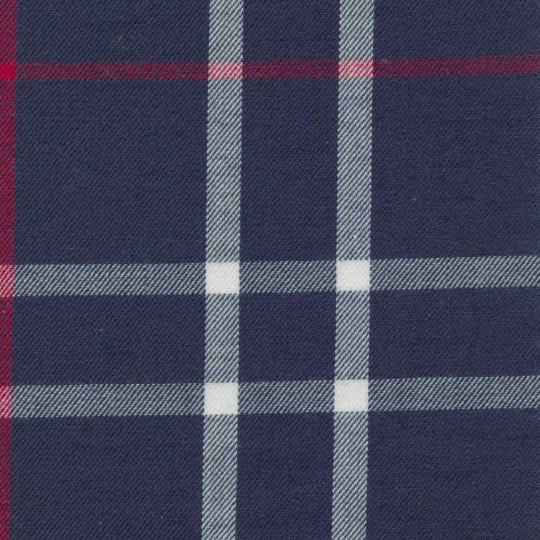 Motif vu de proche de la Chemise Viyella carreautée bleu, blanc et rouge