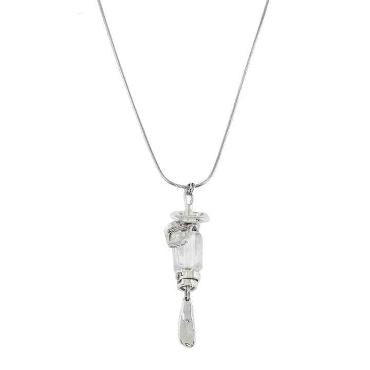 Collier Gliese avec pendentif en verre transparent suspendu par Anne-Marie Chagnon