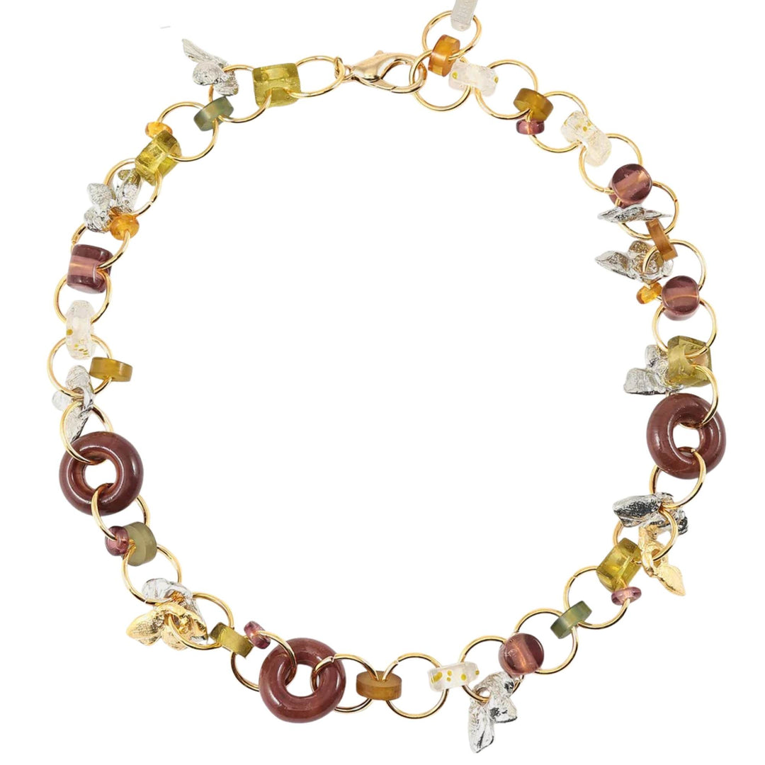 Collier Polaris avec billes couleurs automnales par Anne-Marie Chagnon