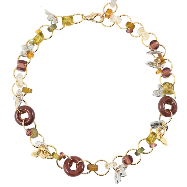 Collier Polaris avec billes couleurs automnales par Anne-Marie Chagnon