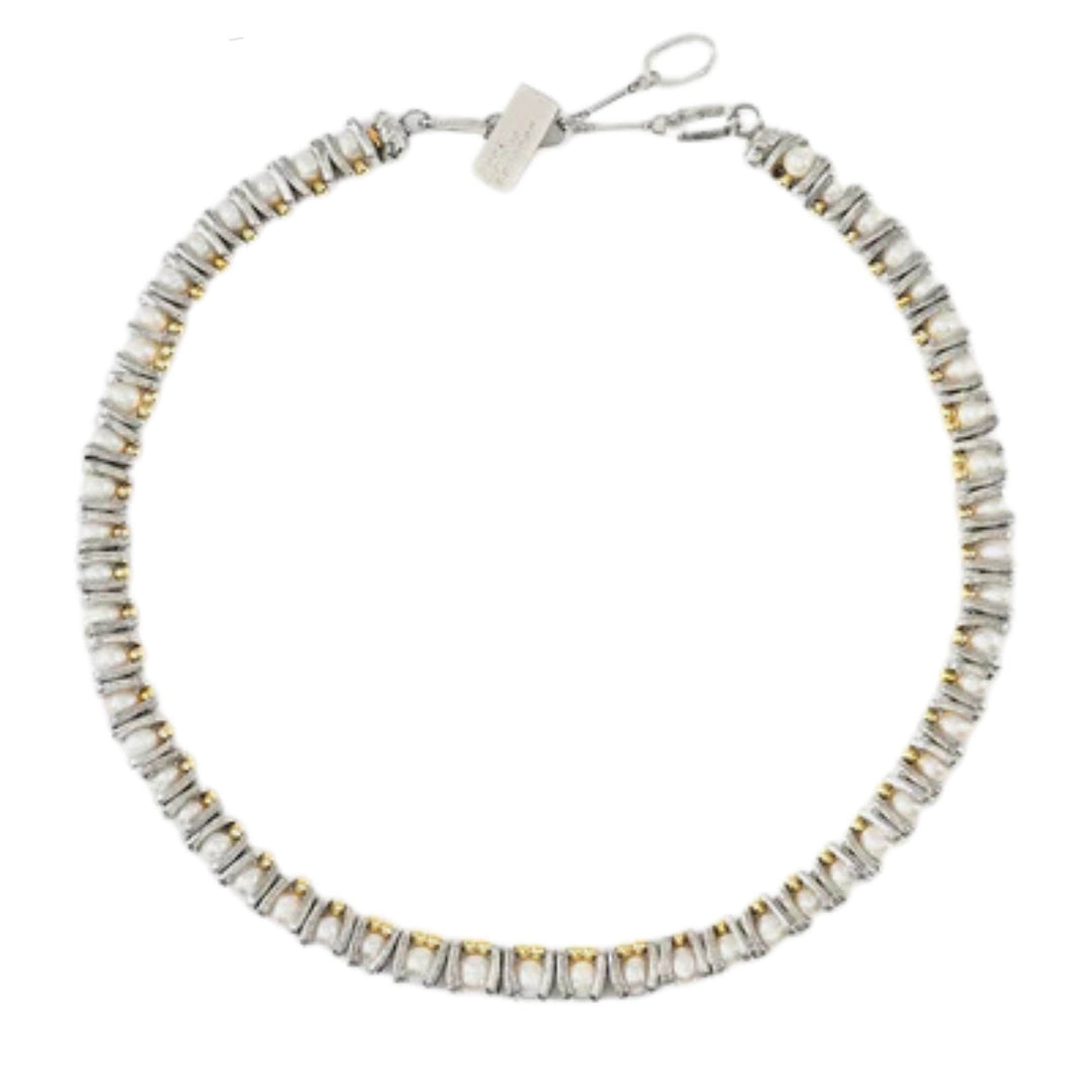 Collier Vandor avec perles en étain et plaqué or par Anne-Marie Chagnon