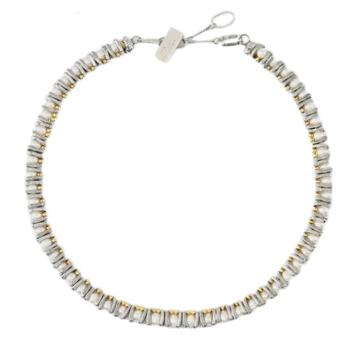 Collier Vandor avec perles en étain et plaqué or par Anne-Marie Chagnon