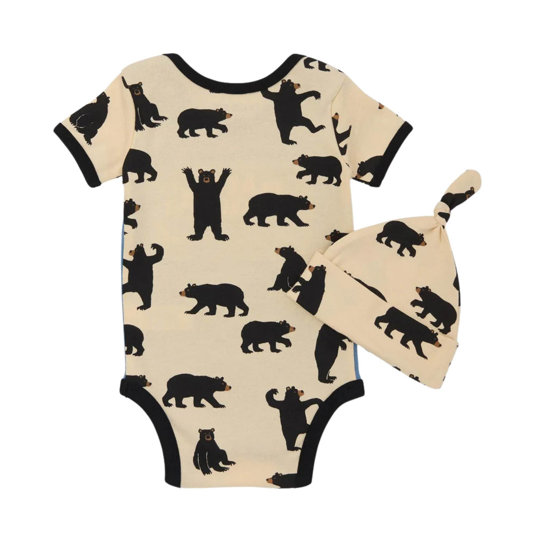 Combinaison pour bébé bleue avec motif d'ours par La petite maison bleue vue de derrière