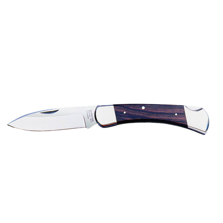 Couteau de chasse Grohmann knives avec lame inclinée et manche brun foncé
