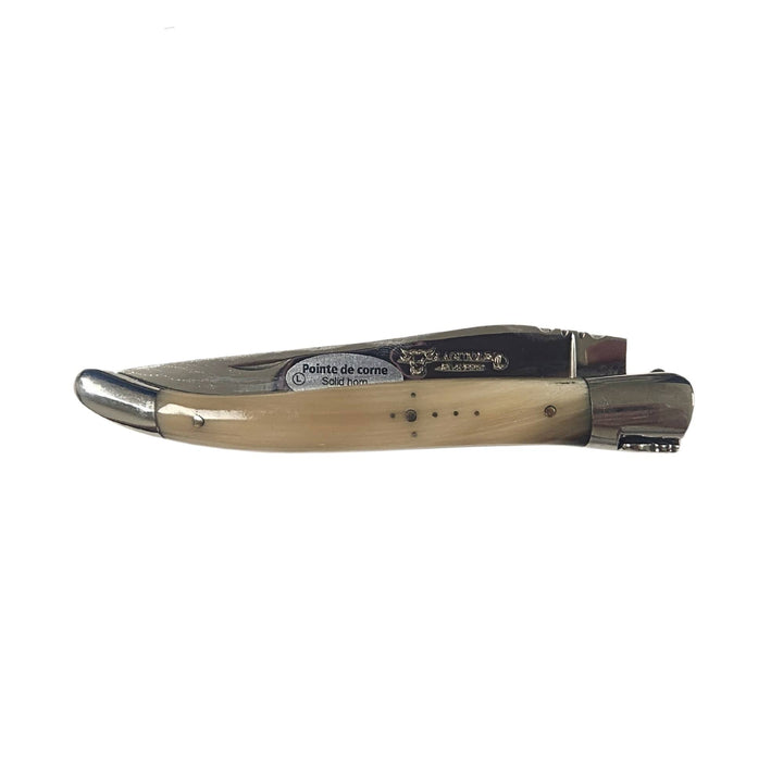 Couteau Laguiole en Aubrac en pointe de corne 12 cm fermé