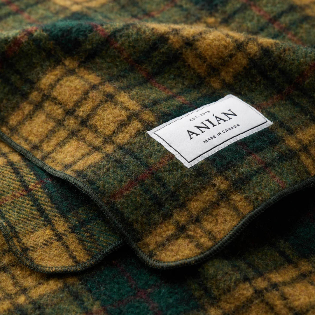 Détails de la Couverture à carreaux verte et jaune par Anian