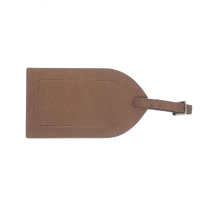 Étiquette à bagage en cuir de buffle par Canadian Leather vue de derrière
