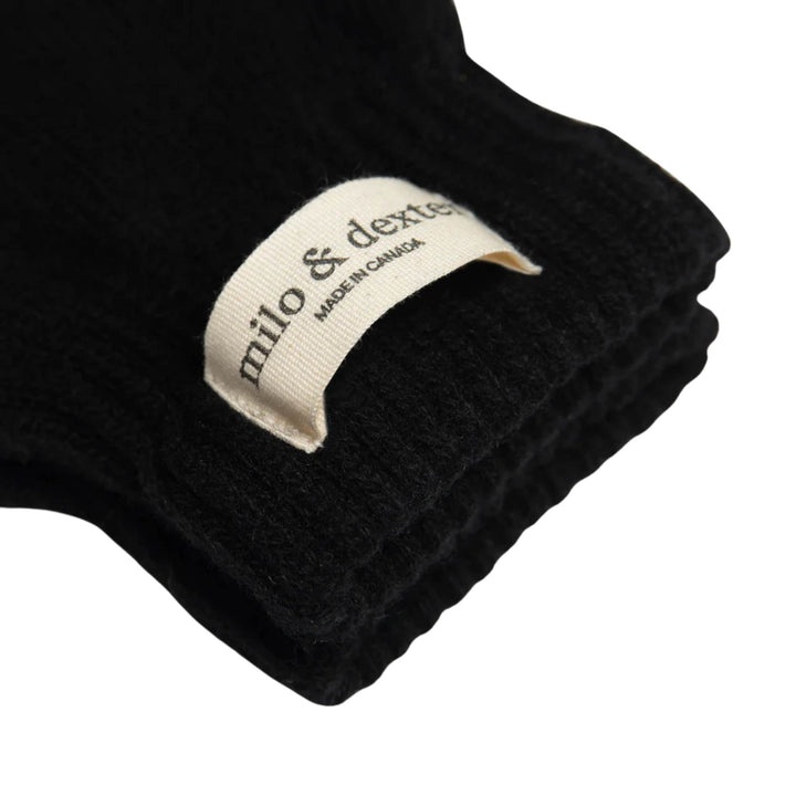 Détails Gants classiques en laine noir par Milo & Dexter