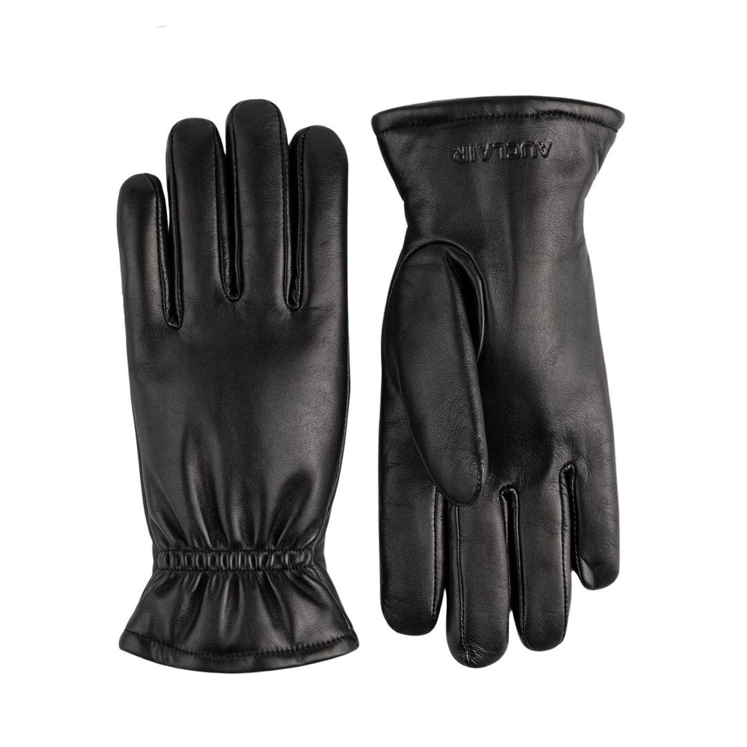 Gants demi en cuir noir pour femme par Auclair