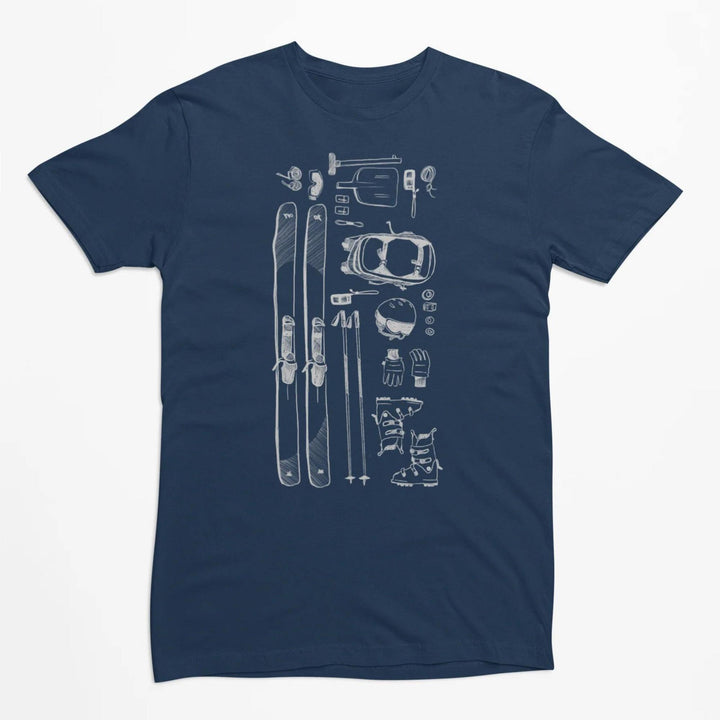 T-shirt KM54 bleu marine avec un motid de kit de ski