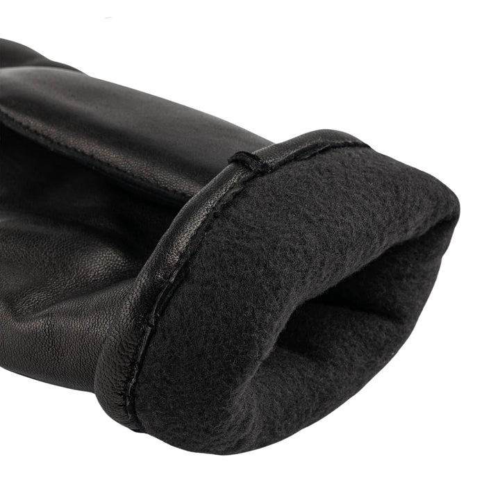 Détails de l'intérieur des Mitaines en cuir de mouton noir Kiva pour femme par Auclair
