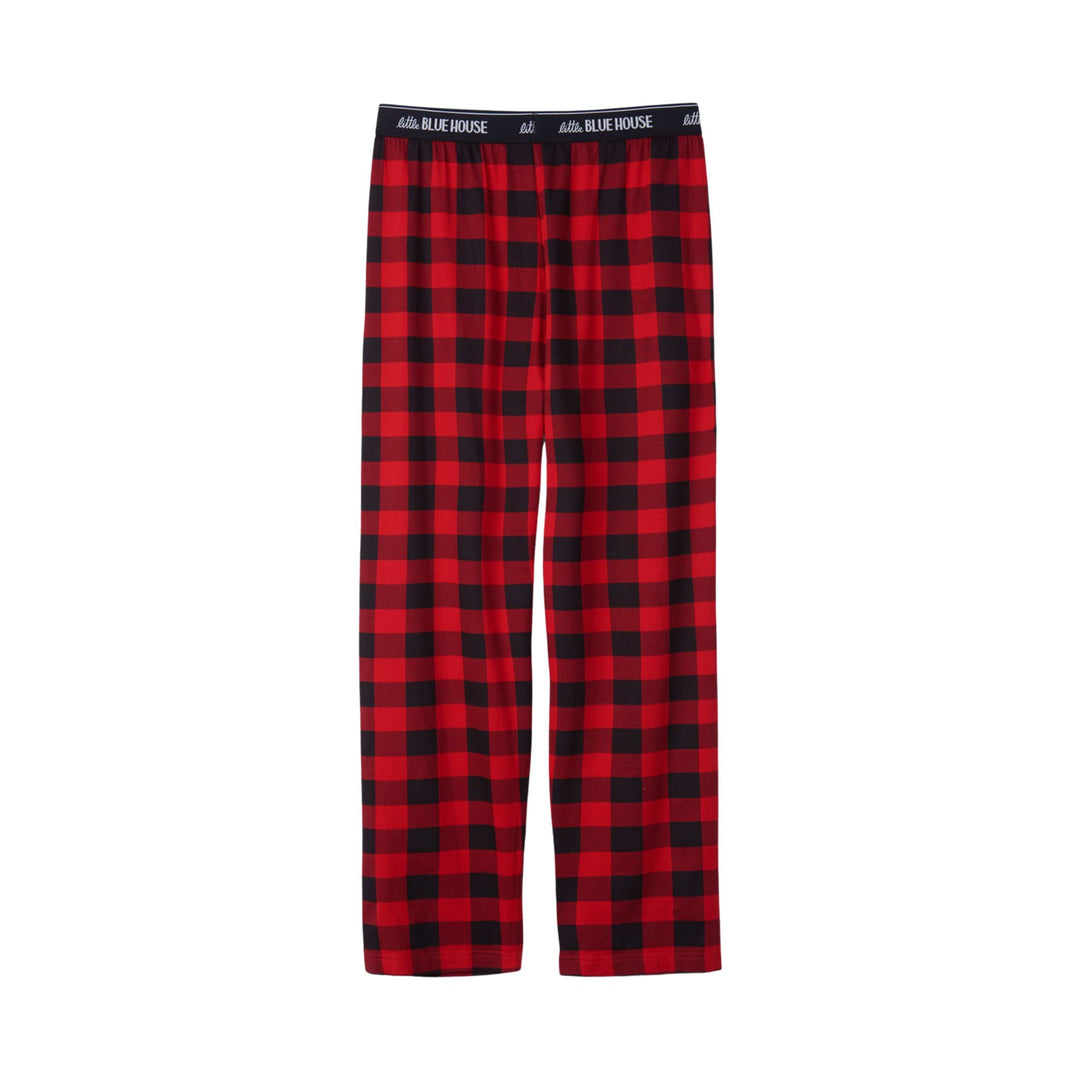 Pantalon de pyjama pour hommes tartan rouge et noir