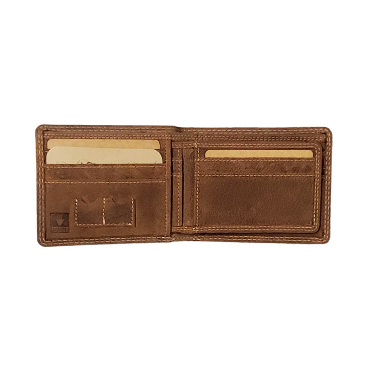Portefeuille Adrian Klis en cuir de bison 0254 ouvert avec rabat horizontal et portes-cartes