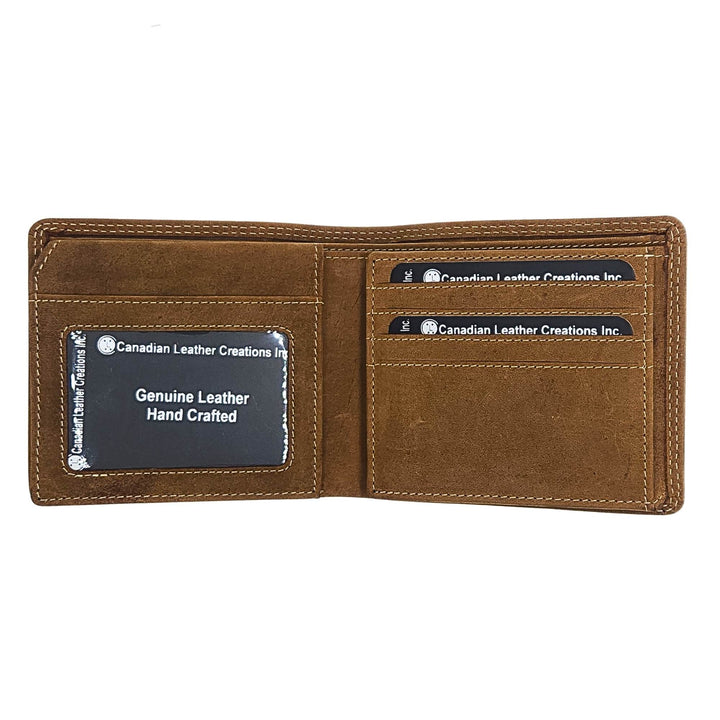 Portefeuille brun w1417 par Canadian Leather ouvert