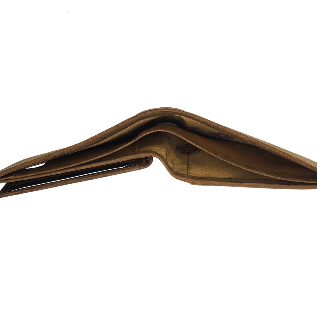 Portefeuille en cuir de buffle brun w502 par Canadian Leather vu de dessus