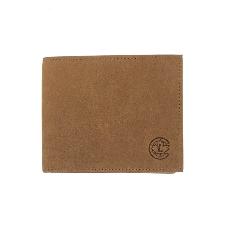 Portefeuille en cuir de buffle brun w502 par Canadian Leather vu de devant