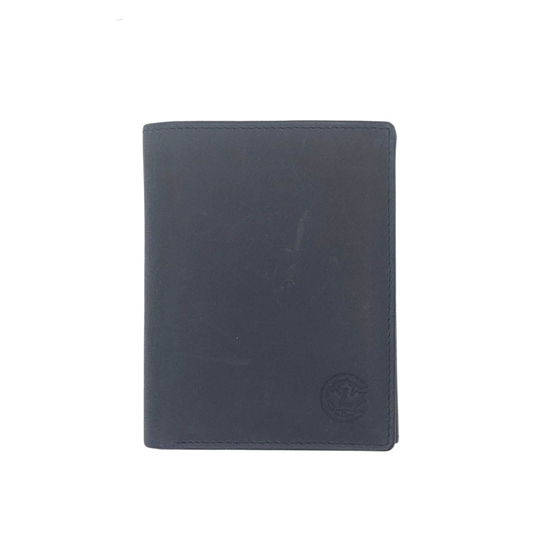 Portefeuille en cuir de buffle noir w503 par Canadian Leather vu de devant