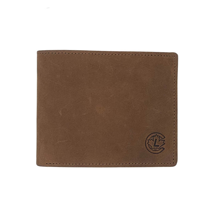 Portefeuille en cuir de buffle brun 505 par Canadian Leather vu de devant