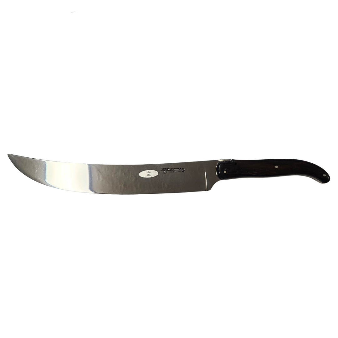 Sabre à champagne avec manche en bois de Ziricote par Laguiole en Aubrac vu de dessus