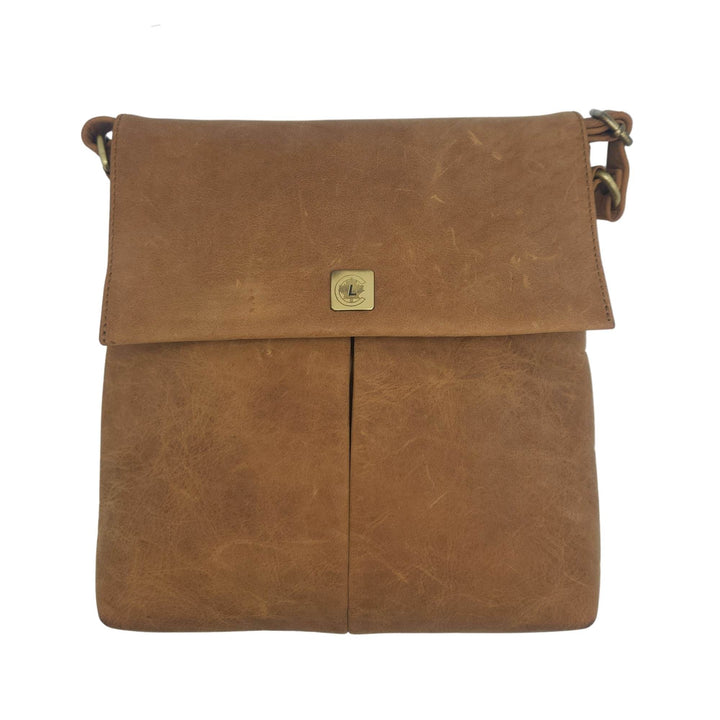 Sac carré en cuir de buffle 1520 par Canadian Leather vu de devant
