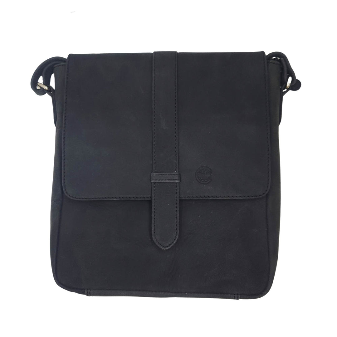 Sac en cuir de buffle noir 1527 par Canadian Leather vu de devant