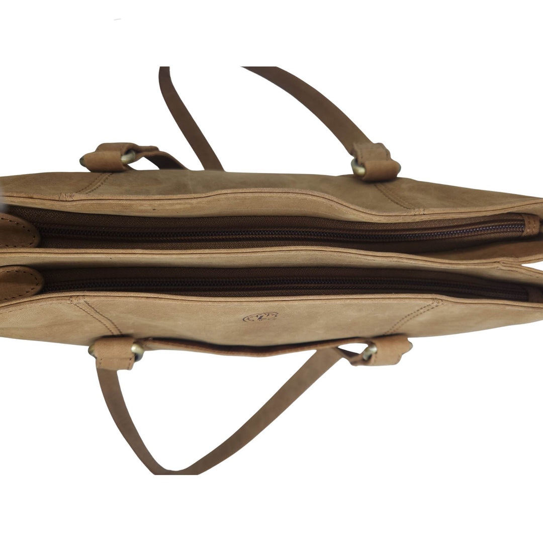 Sac organisateur 2004 en cuir de buffle par Canadian Leather vu de dessus