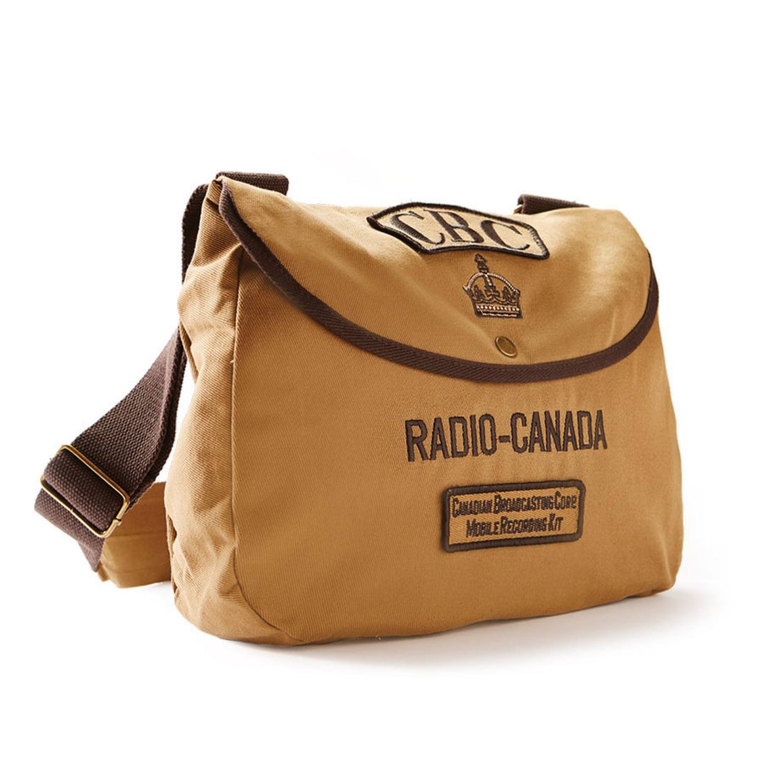 Sac messager CBC RADIO-CANADA 1974 avec bandouillere ET LOGO tan par Red Canoe