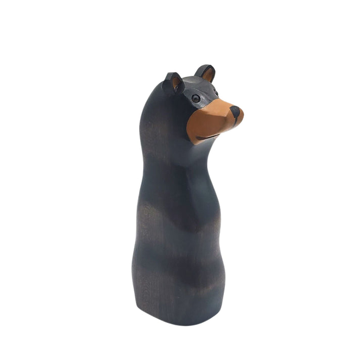 Sculpture en bois d'un ours debout par Sculptures Tremblay vue de 3/4