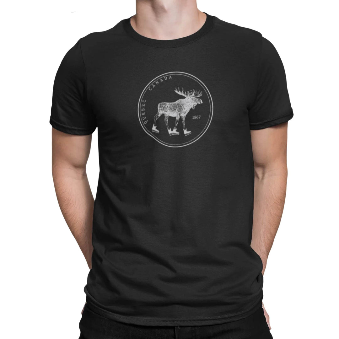 T-shirt charbon avec un motif de 25 sous canadien par KM54
