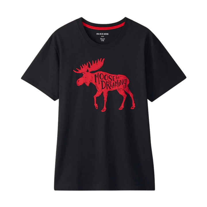 T-shirt noir avec un orignal I moose be dreaming par La petite Maison bleue par Hatley