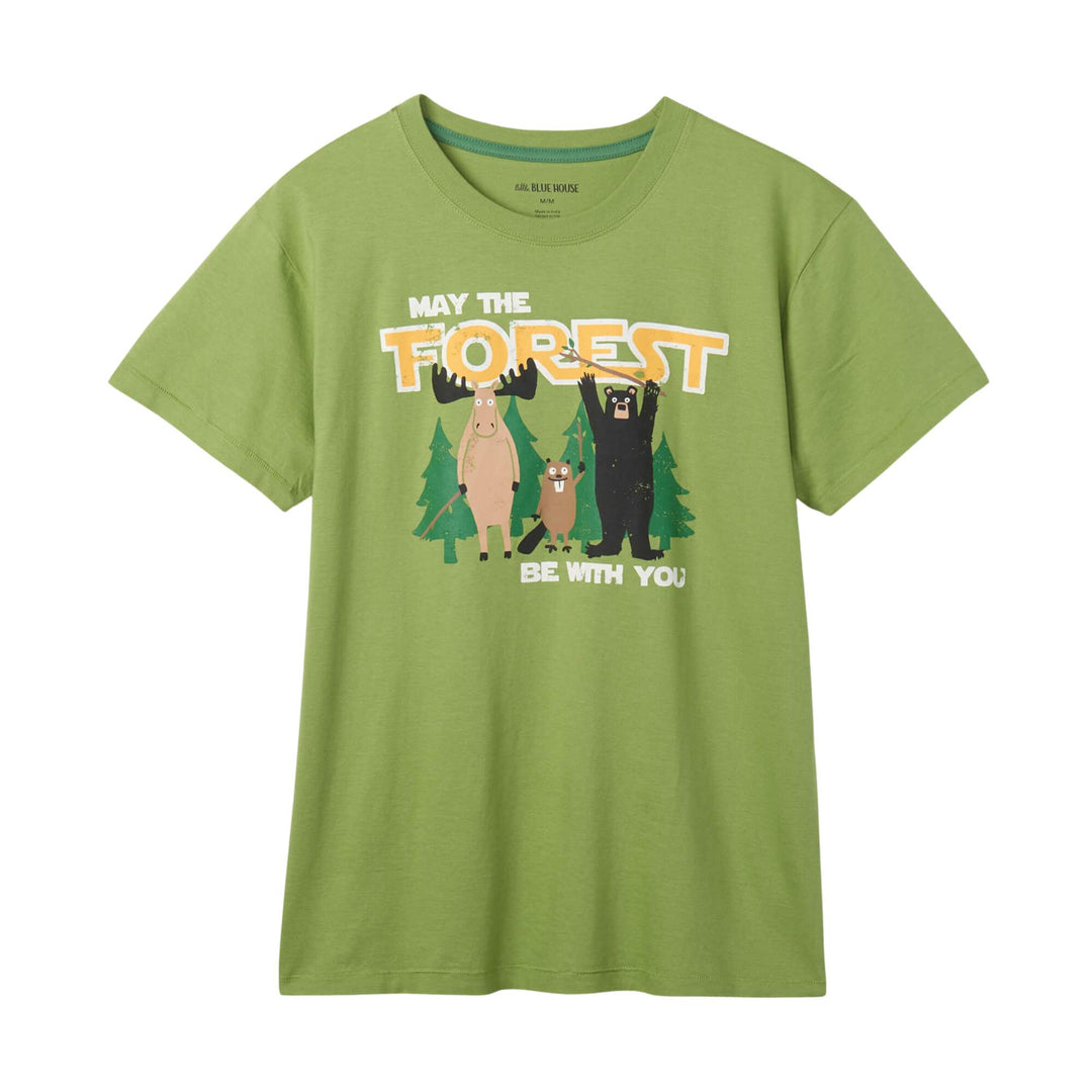 T-shirt May the forest be with you pour homme vu de devant par Little blue house