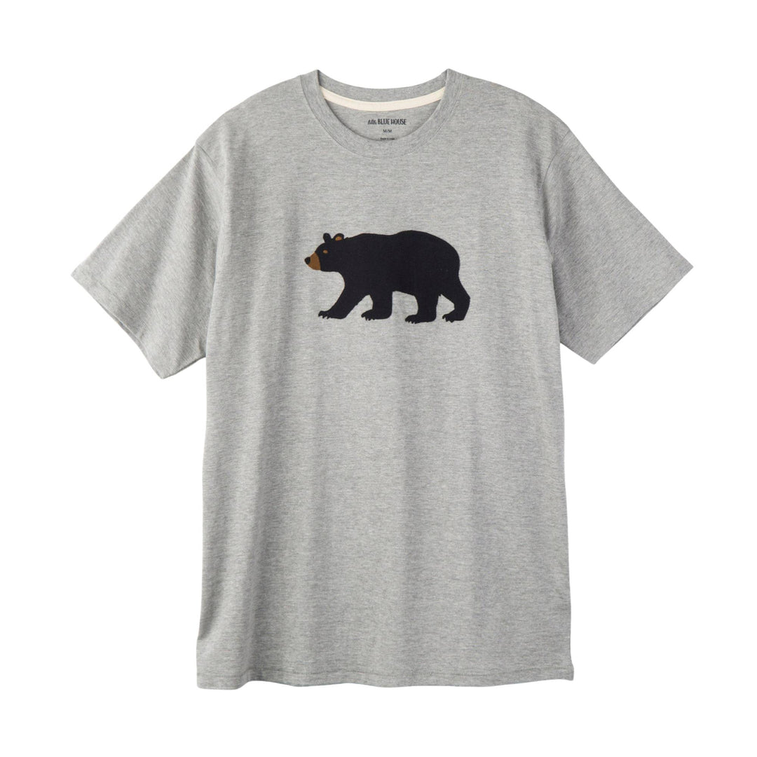 T-shirt gris avec ours noir pour homme par La petite maison bleue
