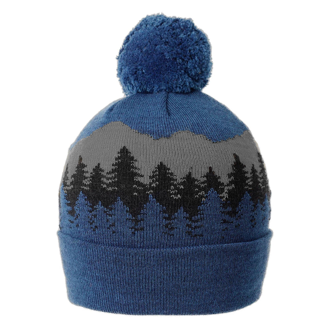 Tuque paysage arboré avec des arbres et un pompom bleu par Ambler