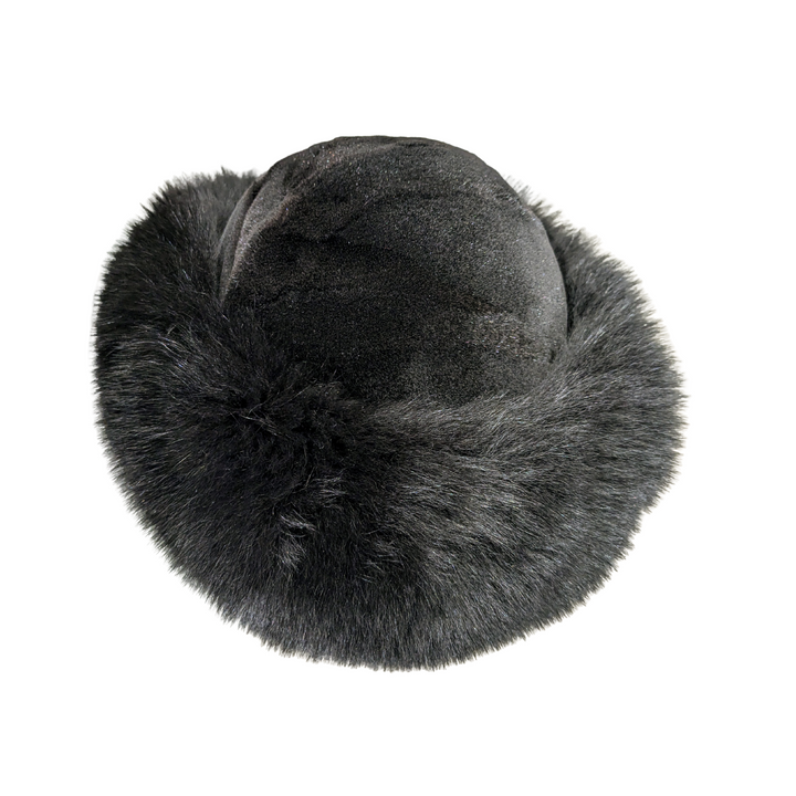 Chapeau de Fourrure, style Cloche - Renard et Castor rasé - Noir